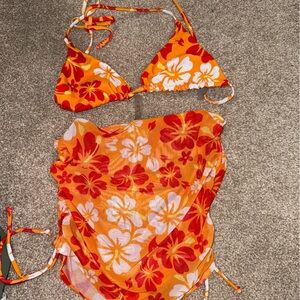 ⭐️Orange Floral Bikini Set